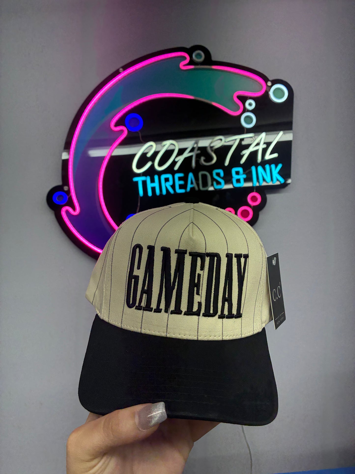 GameDay Pinstripe Hat Plus Name
