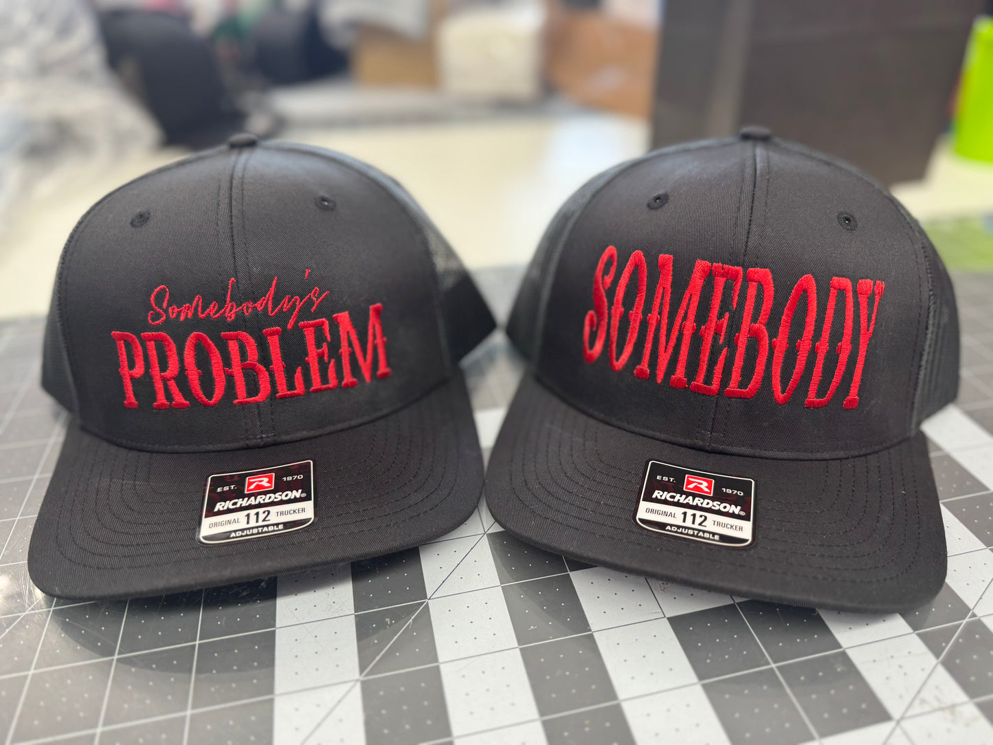 Somebody’s problem, somebody hats and embroidery digital fee