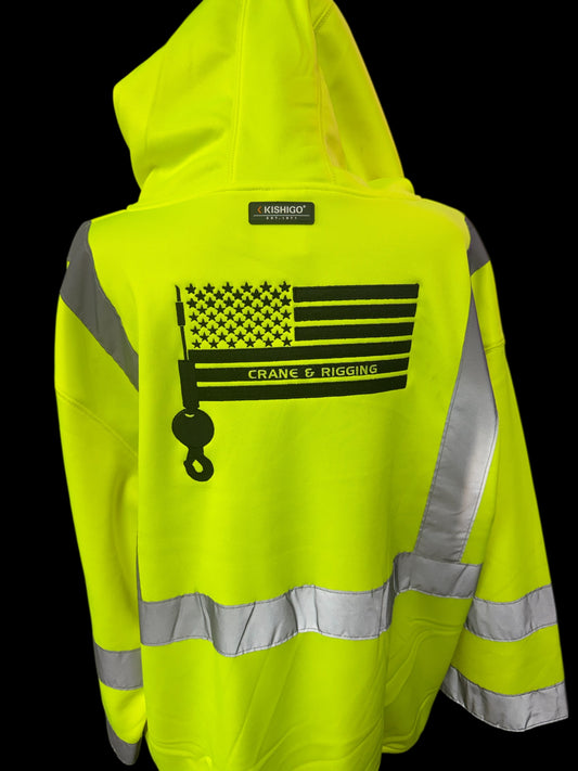Kishigo Hi-Vis Pullover Crane & Rigging EMBROIDERY w/name