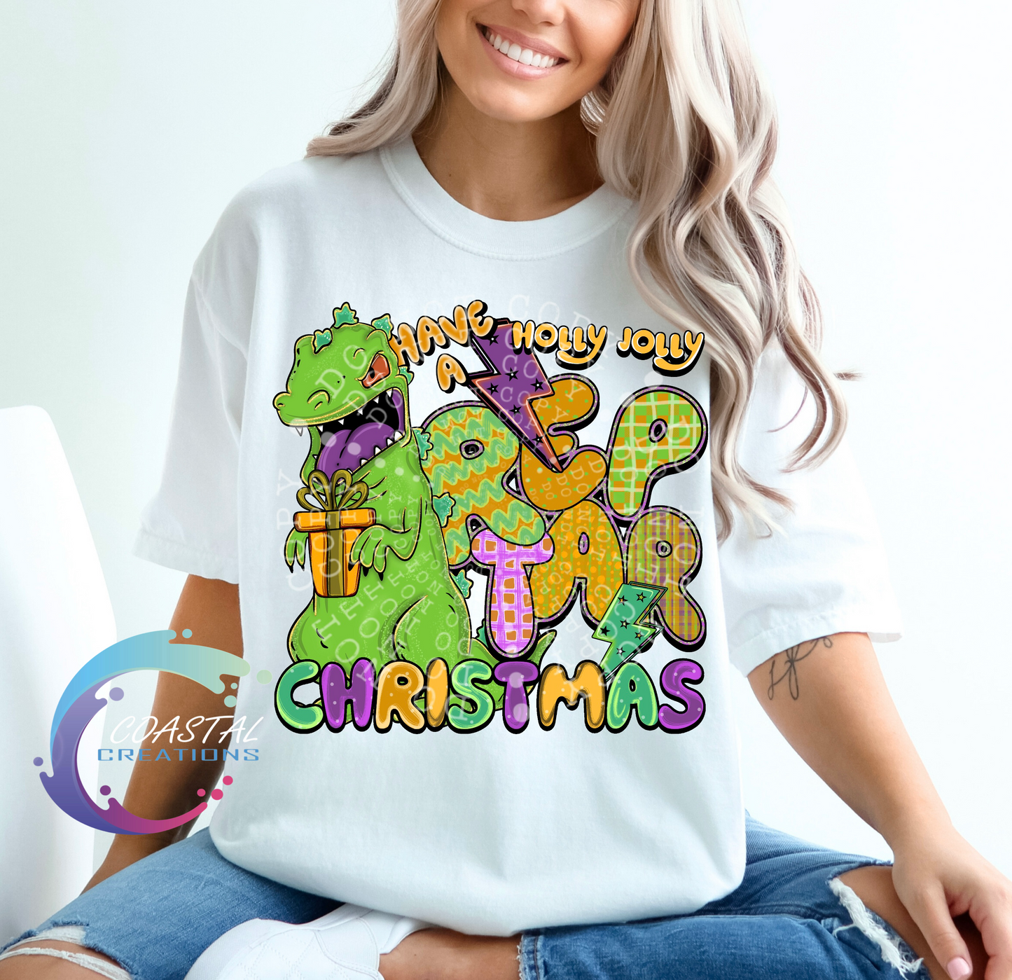 Have a Holly Jolly Reptar Christmas DTF