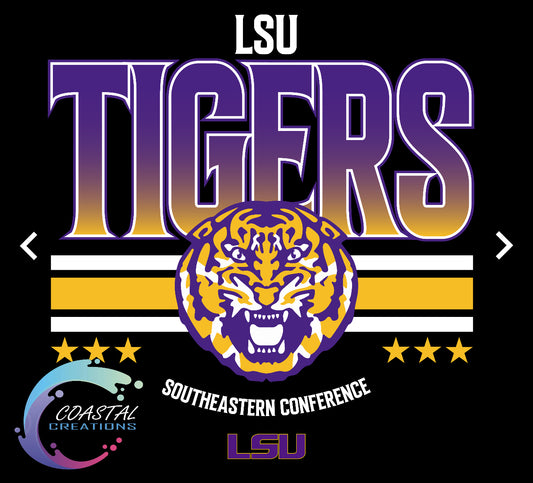 Striped LSU-White DTF