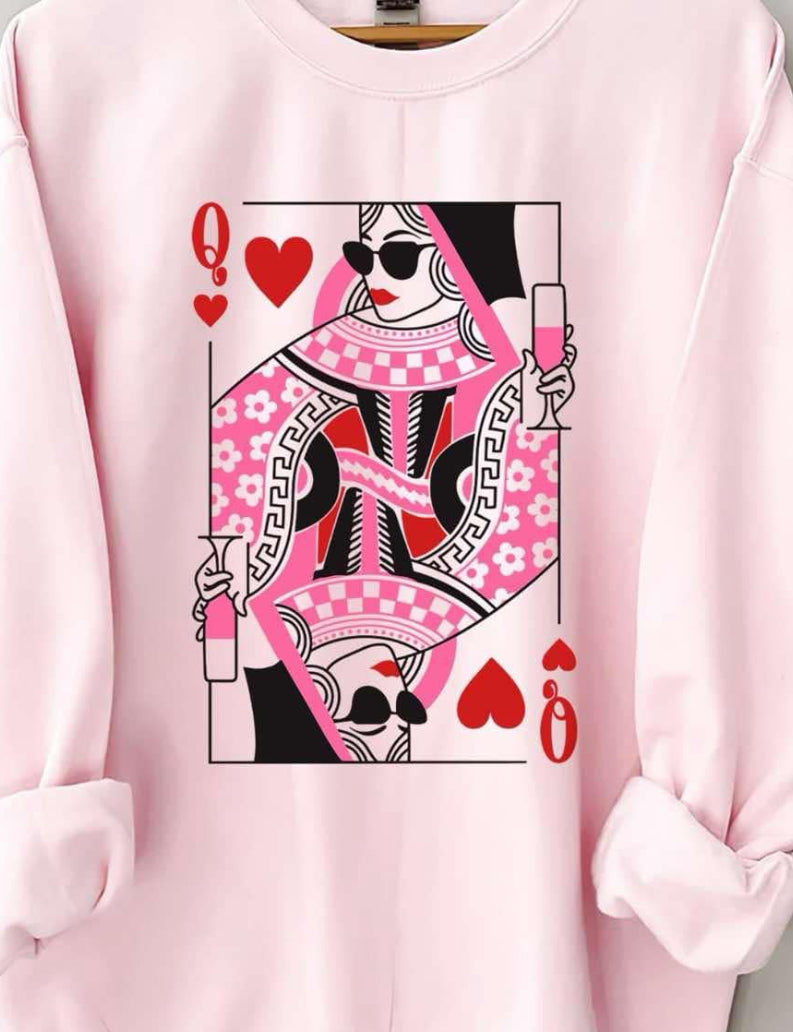 Queen of hearts rhinestone embellished