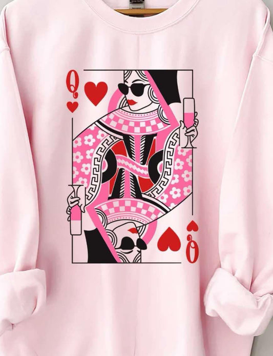 Queen of hearts rhinestone embellished