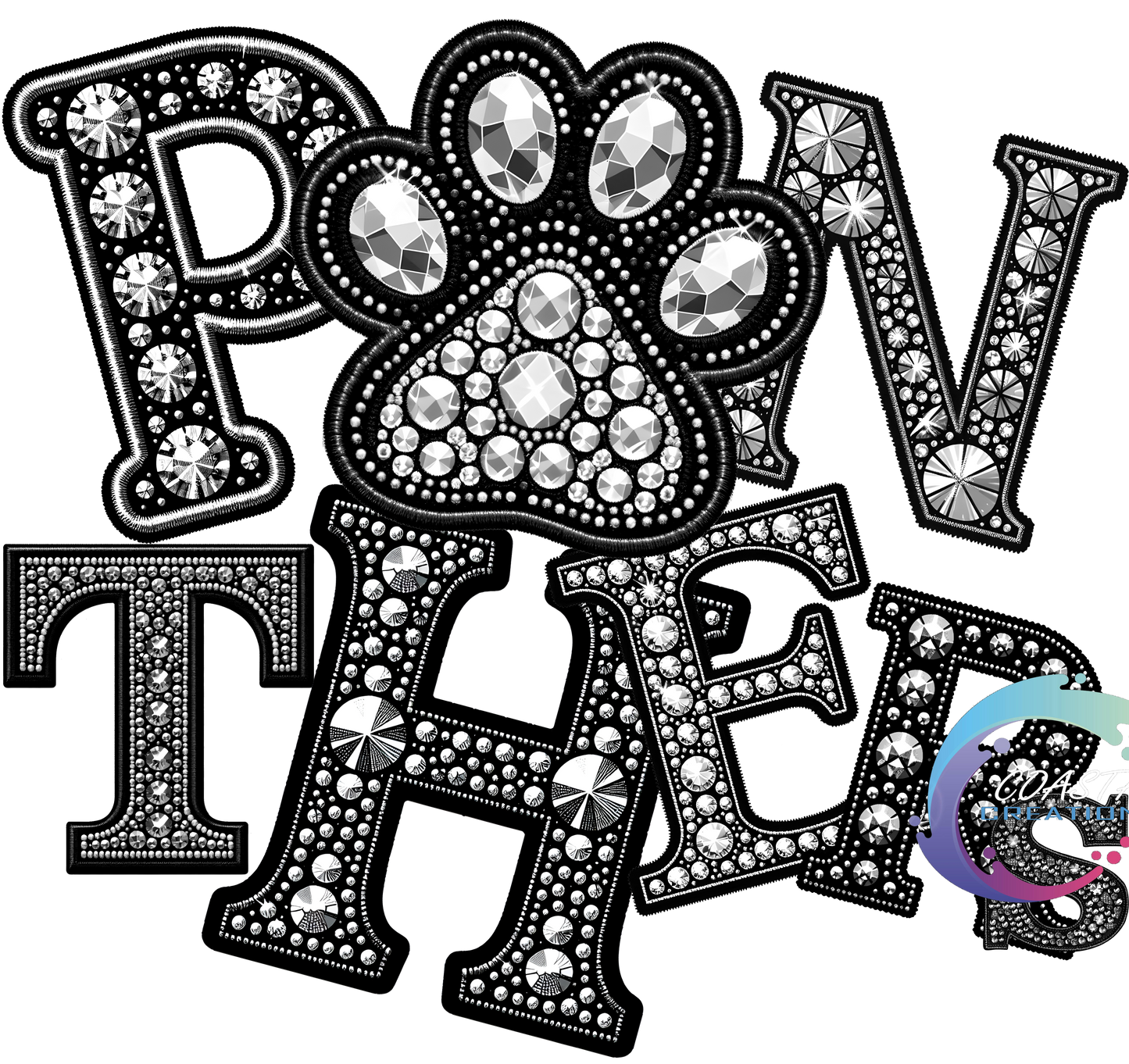 Panther Faux Rhinestone DTF