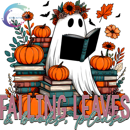 Falling Leaves and Books Please DTF