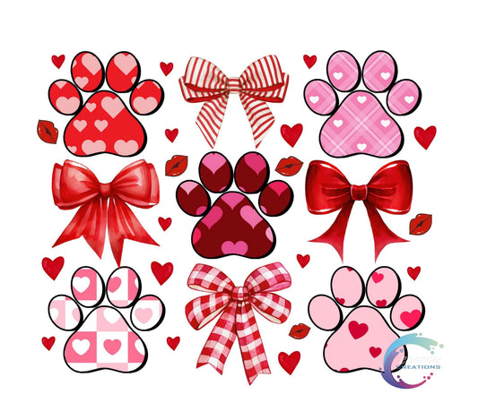 Valentines Dog Paw Coquette DTF