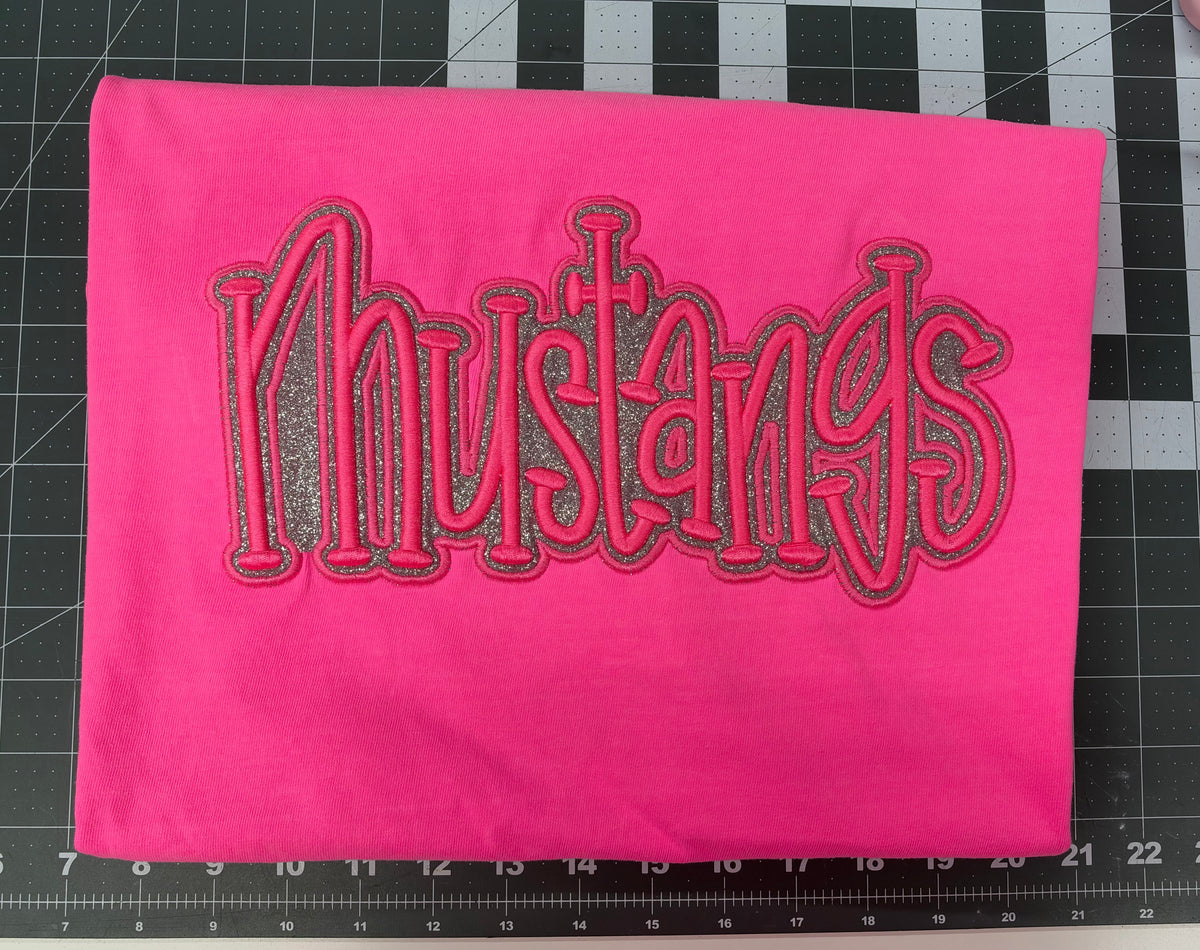 (1 youth 1 Adult) puff pink out Mustang